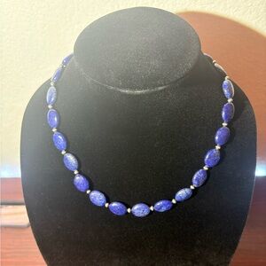 Lapis With Navajo Pearls Bead Necklace